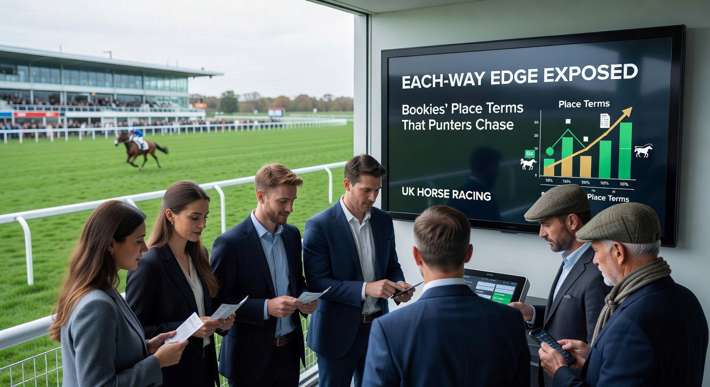 Screenshot of odds comparison site highlighting best each-way place terms from UK bookmakers during a major horse race