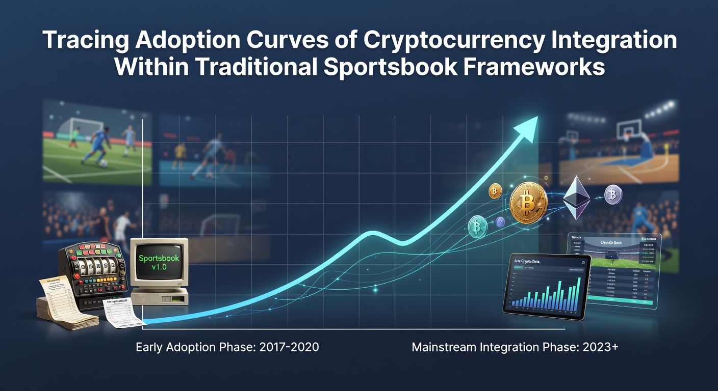 Graph illustrating cryptocurrency adoption curves across sportsbook platforms from 2017 through 2026